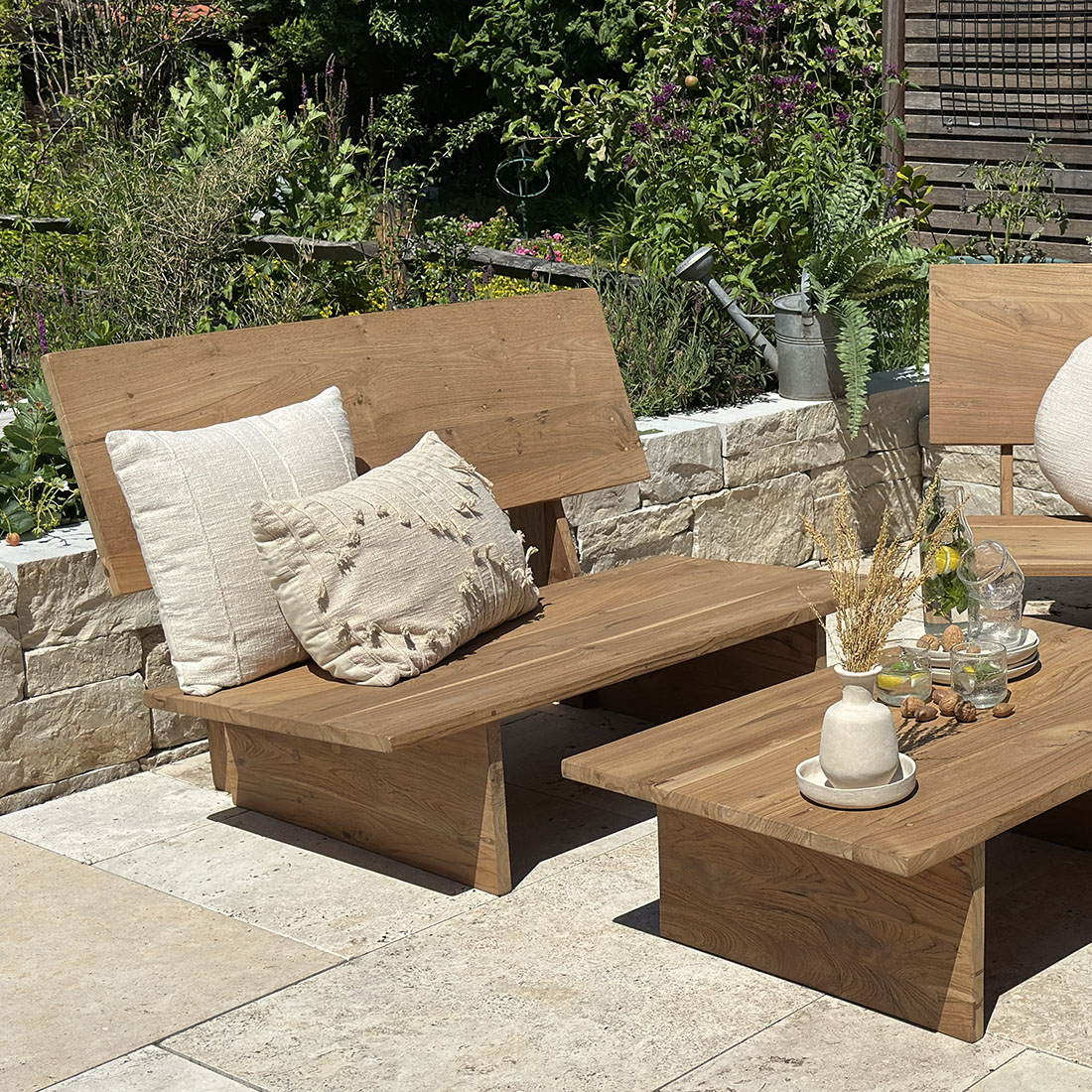 Thar teak outdoor lounge chair double