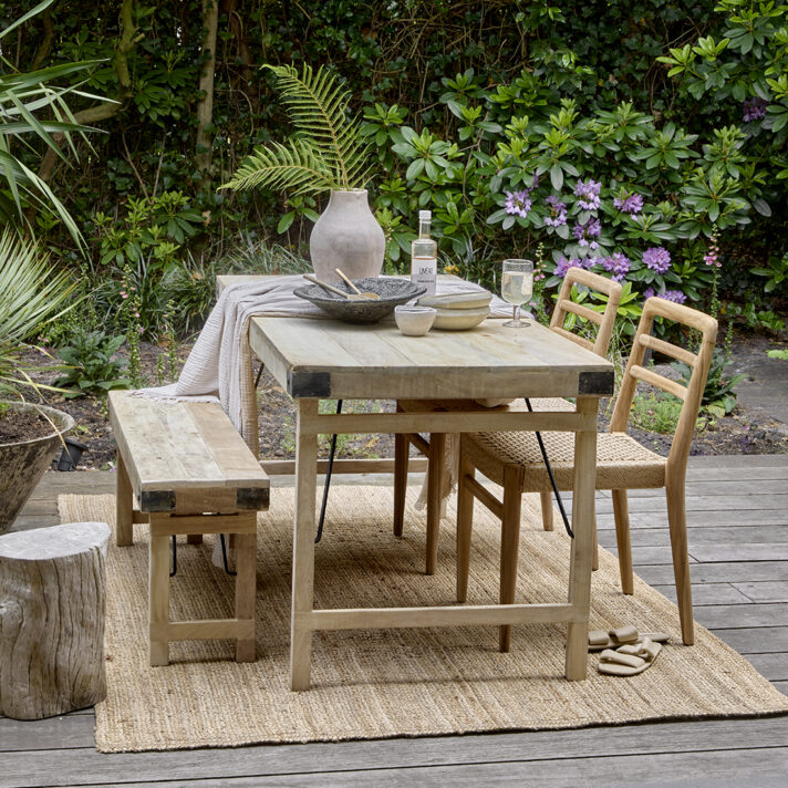 Limewash folding dining table