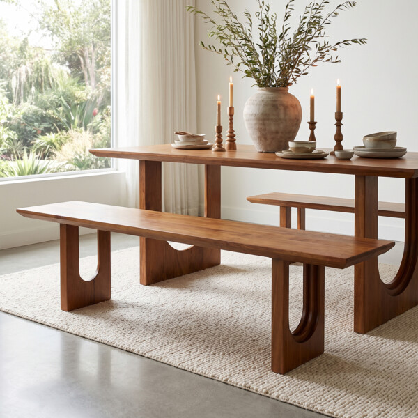 BEMW00002_71 Bullnose mango wood bench Chamfered