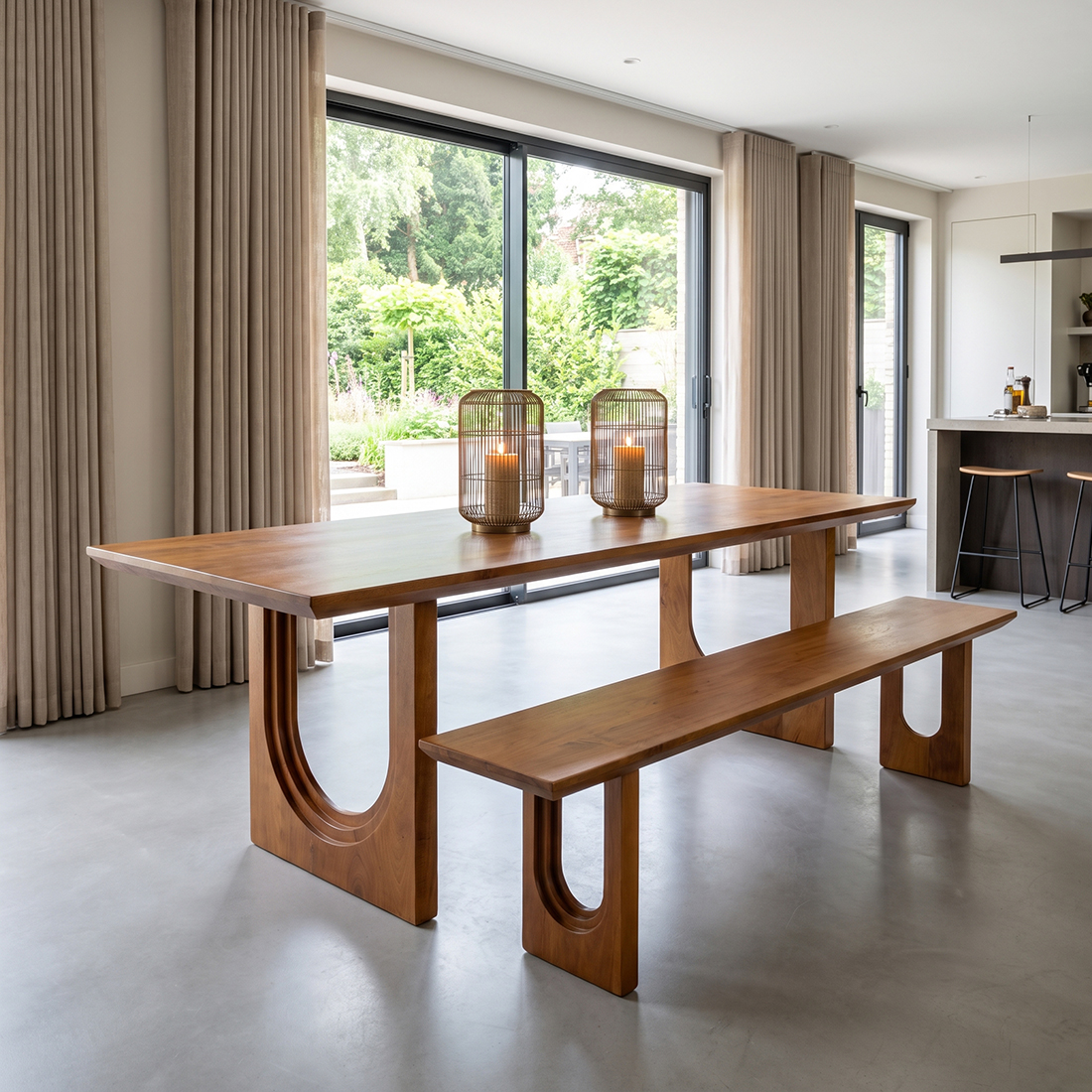 BEMW00002_72 Bullnose mango wood bench Chamfered