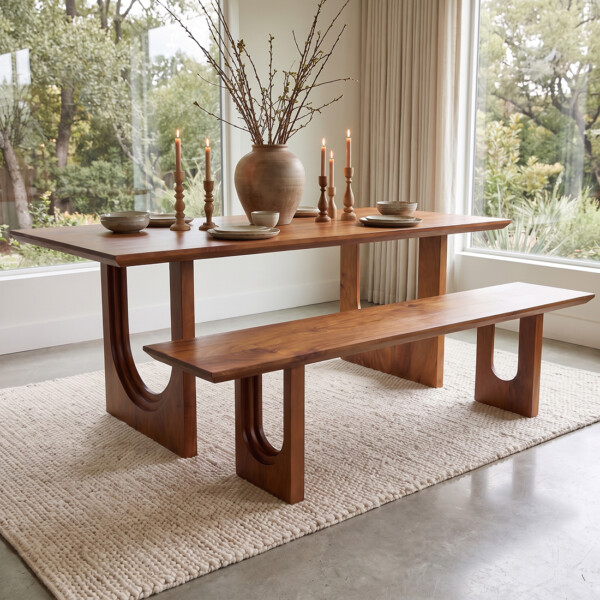 BEMW00002_73 Bullnose mango wood bench Chamfered