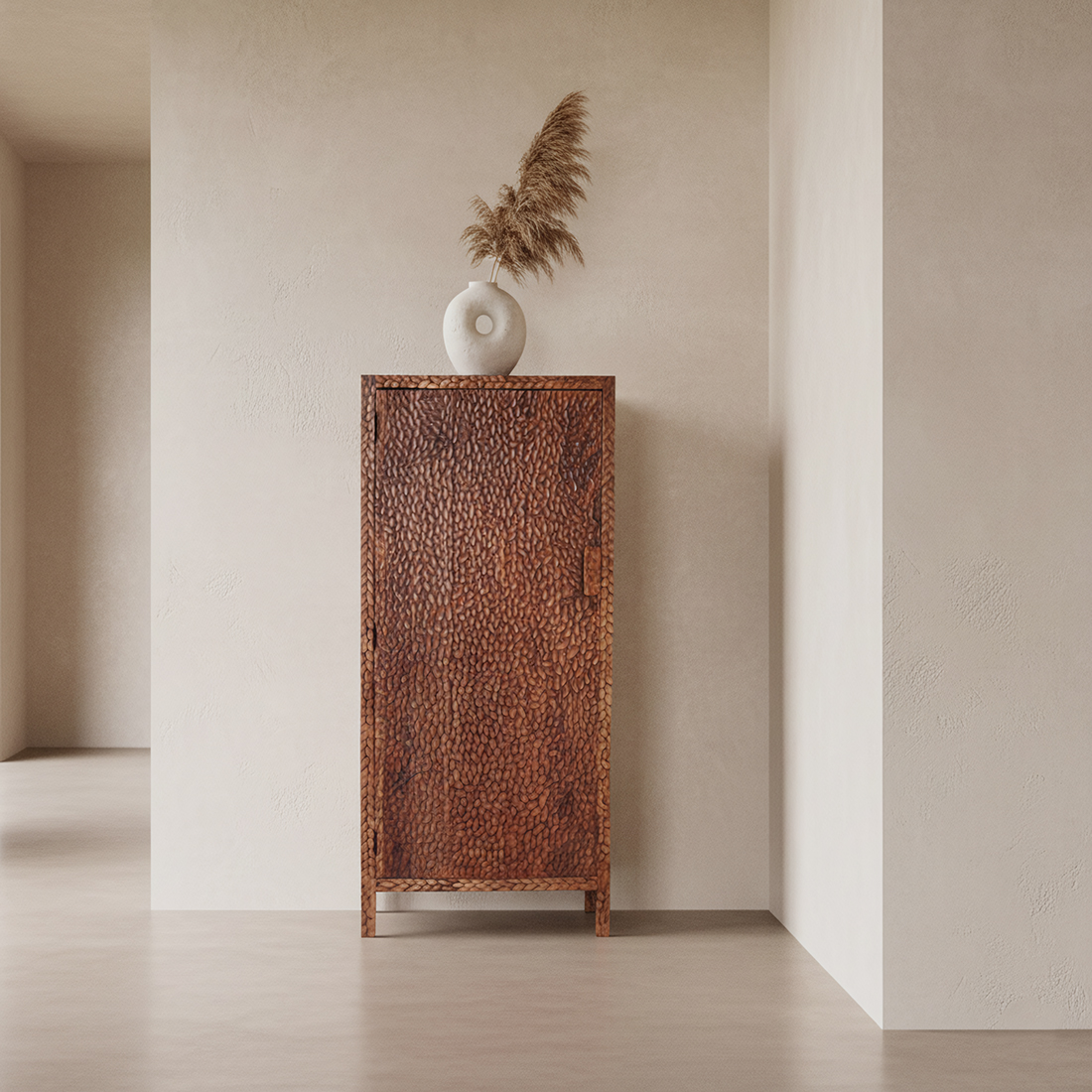 Farmwood 1-door cabinet chiseled