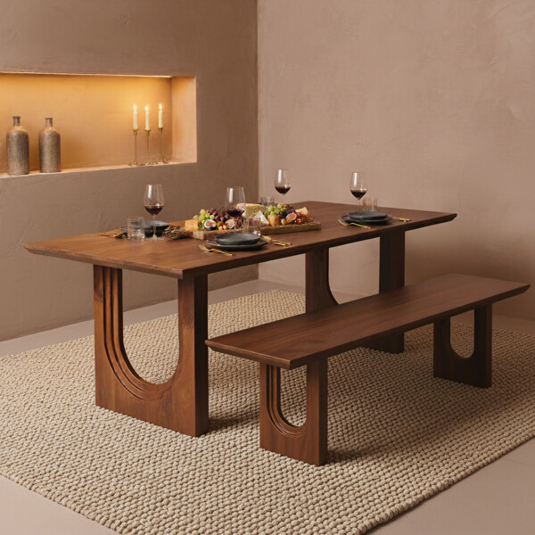 TAMW00090A_30 Bullnose Chamfered dining table Arch