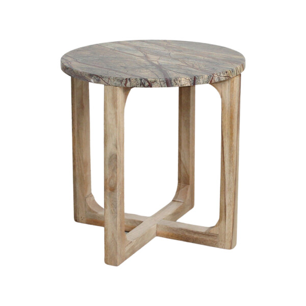 Marmeren bijzettafel rond 'Bizar'