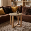 TAST00154_60 Marble side table round 'Bizar'