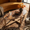 TAST00164_50 Marble coffee table oval 'Bizar'