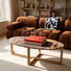 TAST00164_53 Marble coffee table oval 'Bizar'