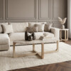 TAST00165_53 Marble coffee table oval cream