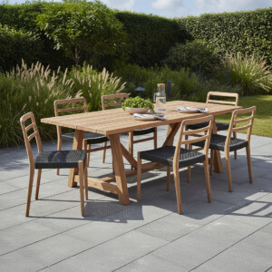 Soleado teak outdoor dining table