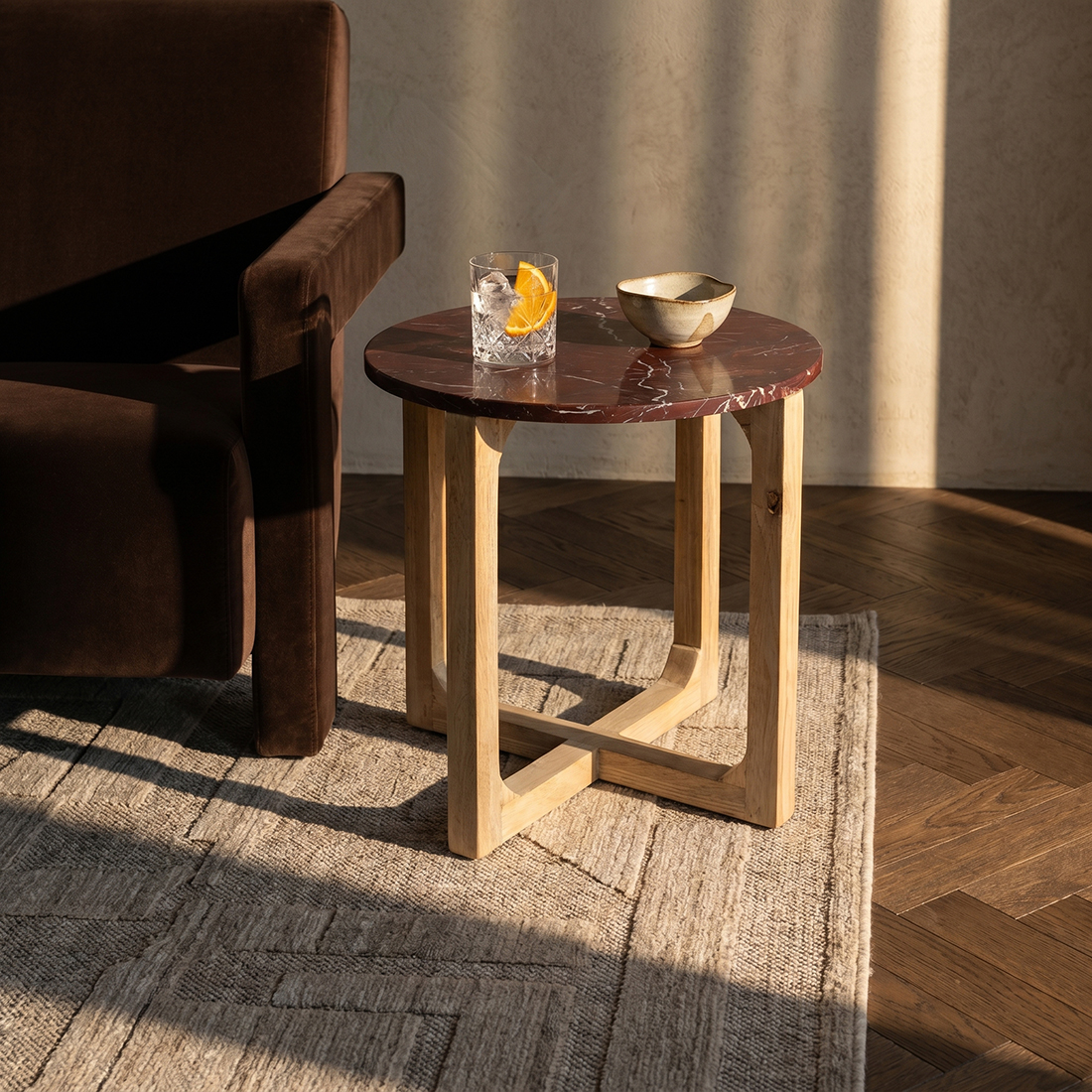 Marmeren bijzettafel rond 'Cherry'
