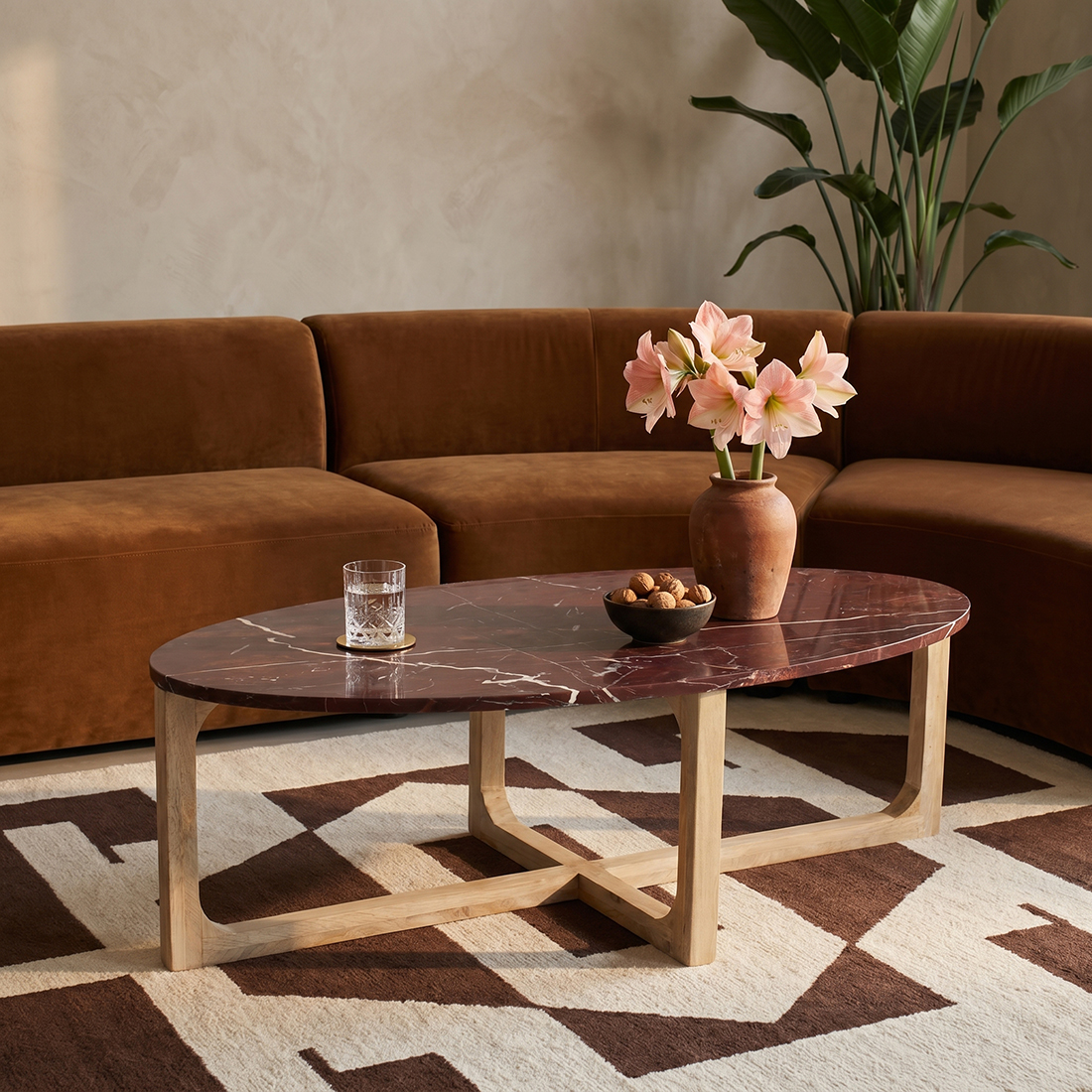 Marmeren salontafel ovaal 'Cherry'
