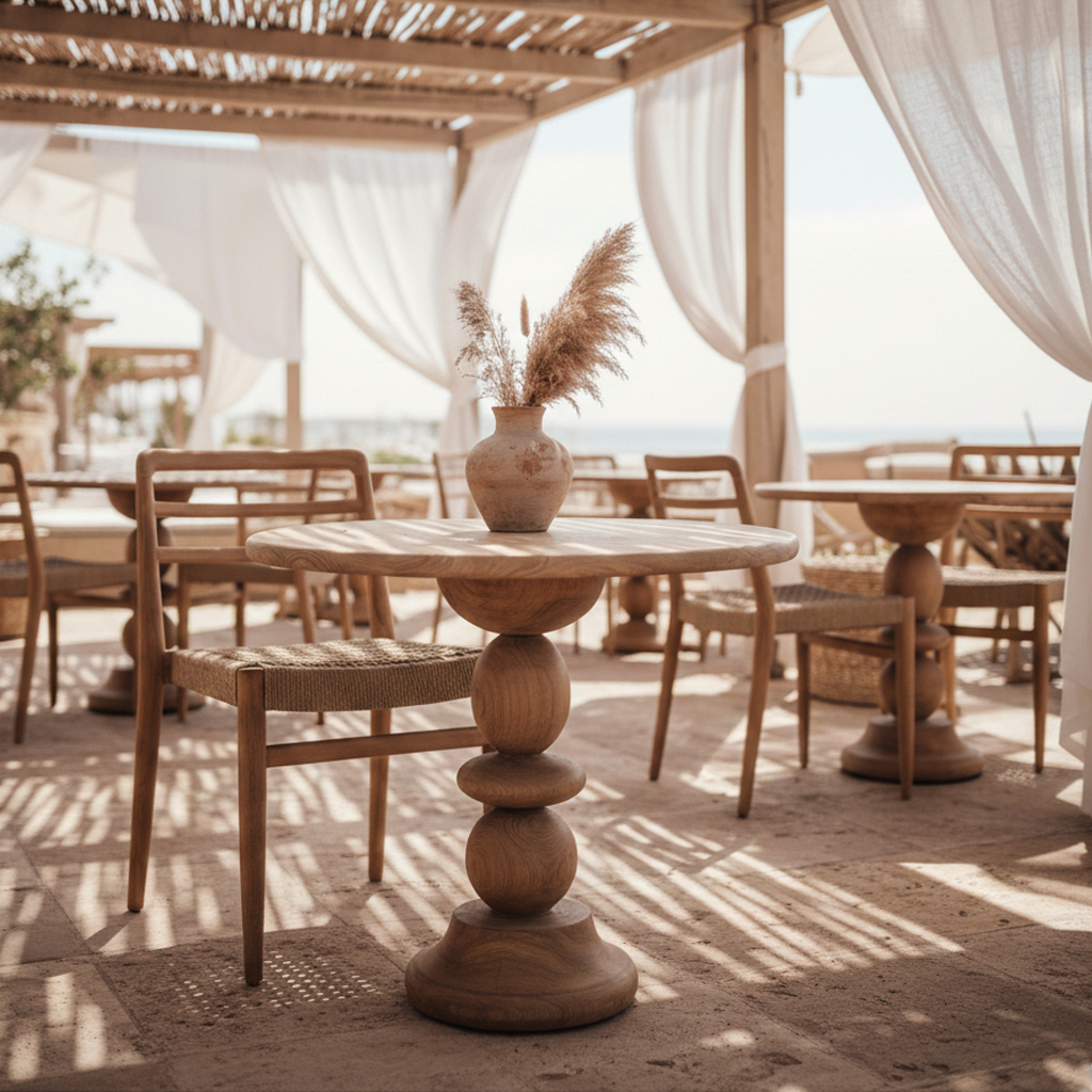 Tao teak outdoor bistro table