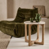 TAST00155_60 Round Cream Marble Side Table 50 cm