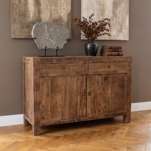 CLFA00002A_40 Farmwood houten dressoir van gerecycled hout met 2 lades en 2 deuren 120 x 45 x 85 cm