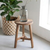 Farmwood houten krukje van FSC-gecertificeerd gerecycled hout 34 x 34 x 50 cm