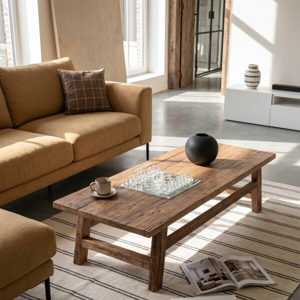 TAFA00004_40 Farmwood rechthoekige houten salontafel 140 cm