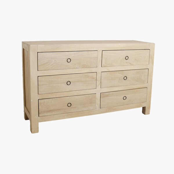 CLBE00030_1 Beachwood mangohouten ladekast - 6 lades