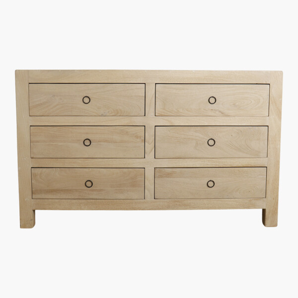 CLBE00030_3 Beachwood mangohouten ladekast - 6 lades
