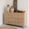 CLBE00030_80 Beachwood mangohouten ladekast met 6 lades 140 x 42 x 85 cm