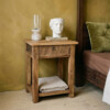 Farmwood wooden bedside table with drawer