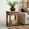 Farmwood wooden bedside table with drawer