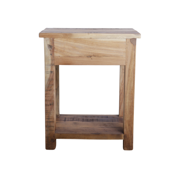 Farmwood wooden bedside table with drawer